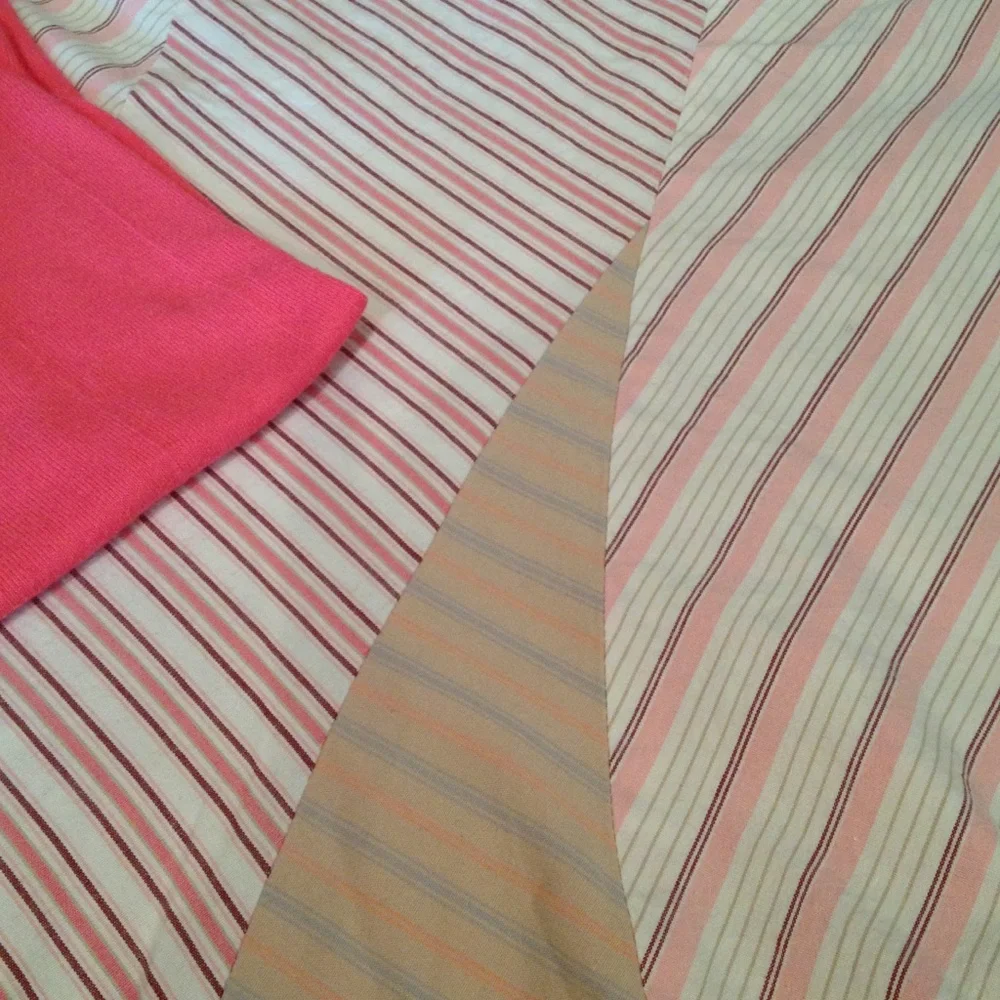 Urban Outfitters Skirt Contrasting Stripe Trumpet Skirt Pink Tan